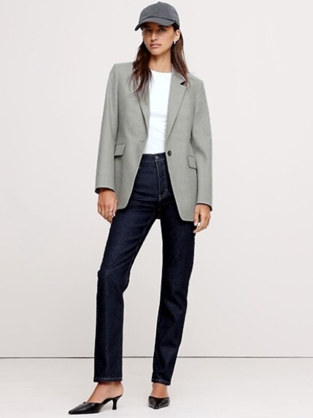 BANANA REPUBLIC STANDARD WOOL FLANNEL BLAZER SIZE Petite 8